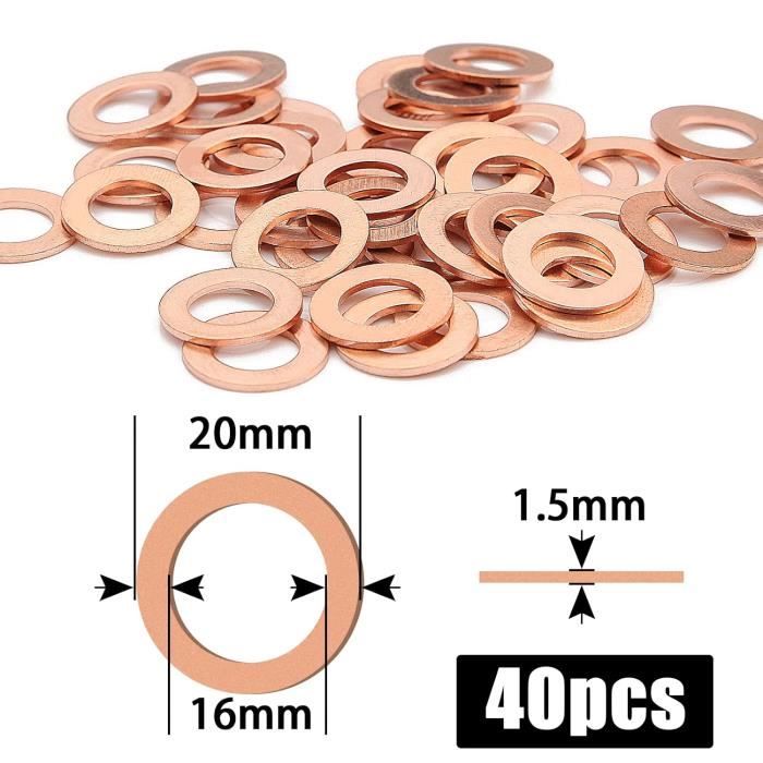 COFFRET de 580 RONDELLES JOINTS CUIVRES ASSORTIES en 30 DIMENSIONS de 4 à 30