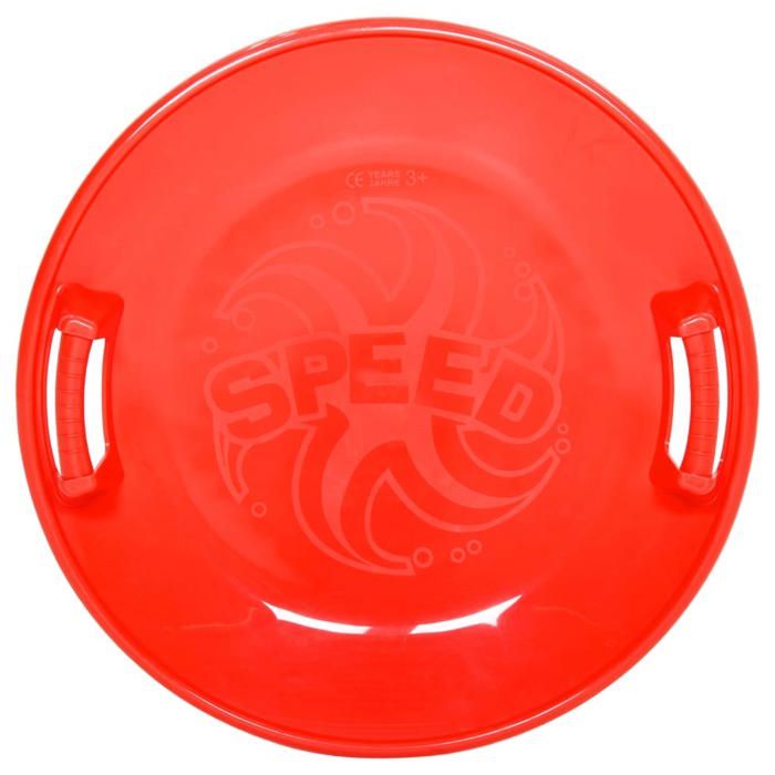 Luge Ronde Rouge 66,5 Cm – PP, Résistance -28°C, Charge 50 Kg, Poignées Ergonomiques, Enfant 36+ Mois