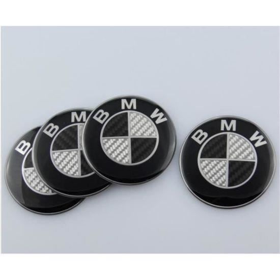 2 LOGO BMW FULL BLACK NOIR 82mm + 74mm de diametre embleme badge capot +  coffre - Cdiscount Auto
