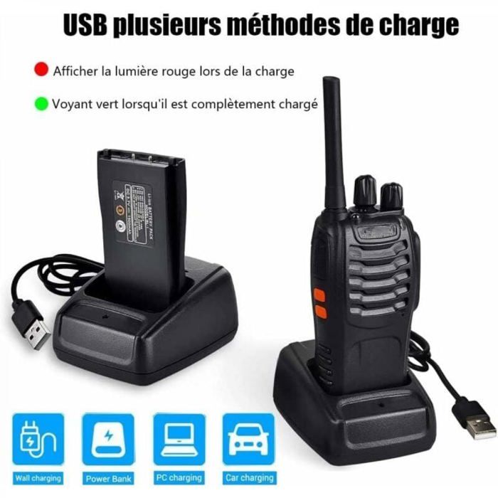 Talkie-walkie Portable sans fil - Quansheng UV K6, USB, 200 Canaux, AM