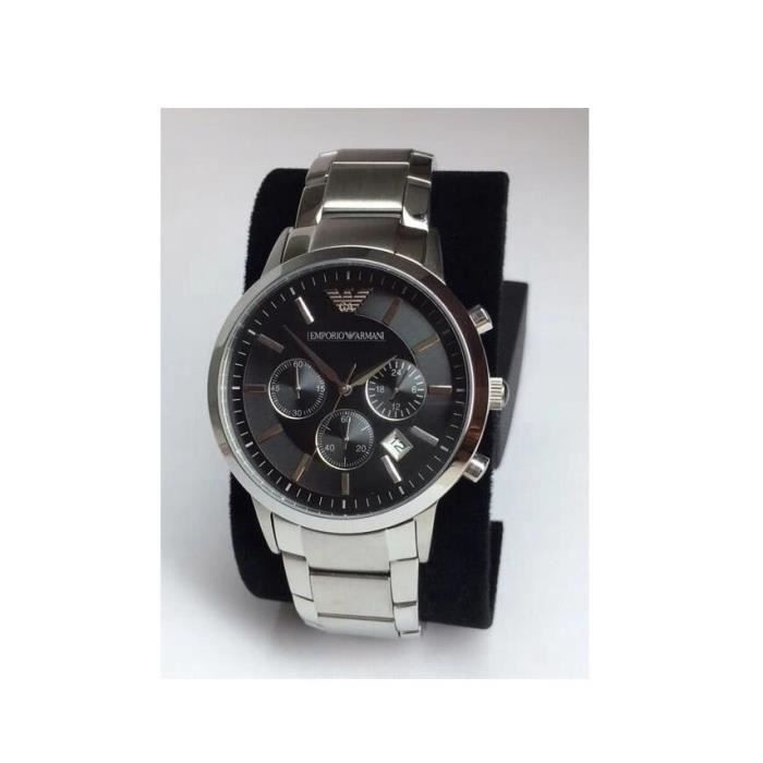 Emporio Armani Montre Homme AR2434 Achat vente montre Homme Adulte Noir Acier Cdiscount