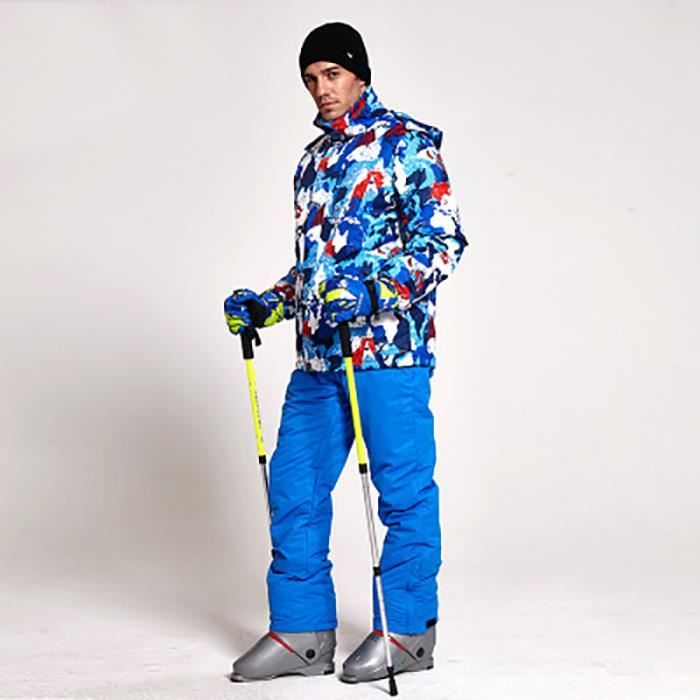 HOUZONIY Combinaisons de Ski Homme Veste Et Pantalon de Ski Pour Homme  Combinaison de Ski de Montagne Imperméable Et Coupe-Vent Pour Les Sports De  Plein Air(MTXBK+Blanc S) : : Mode