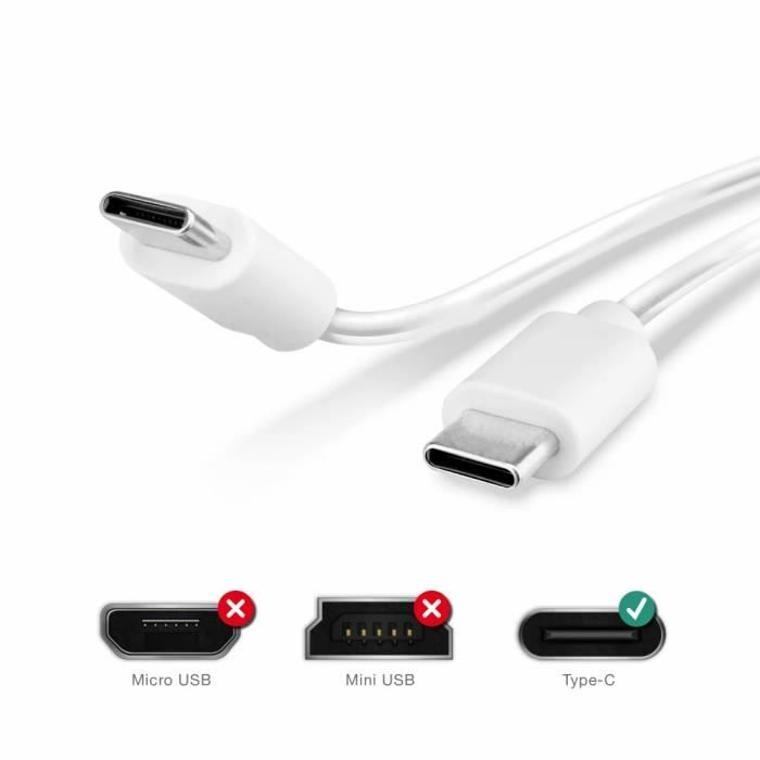 Câble de charge SAMSUNG USB-C vers USB-C 1 Mètre pour Samsung Galaxy A30  6.4 - Blanc - Cdiscount Téléphonie