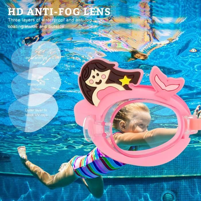 Lunettes De Natation Enfants BAOSROY - Antibuée, Anti-UV, Silicone Doux