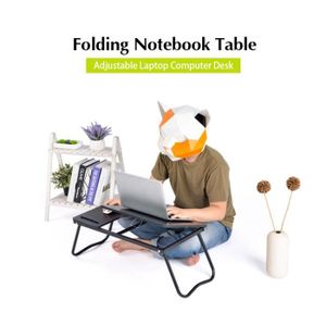 Table De Lit Pliante SAIJ Pour Ordinateur Portable, Avec Support USB, Réglable, Argentée