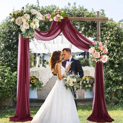 Rideau En Tulle Blanc Gohytal 70x550 Cm - Décoration Mariage Arche Et Cérémonie