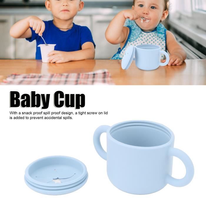 YEN- Tasse d'apprentissage pour bébé Tasse d'apprentissage en silicone à  double poignée, facile à nettoyer et étanche (Bleu) - Cdiscount  Puériculture & Eveil bébé