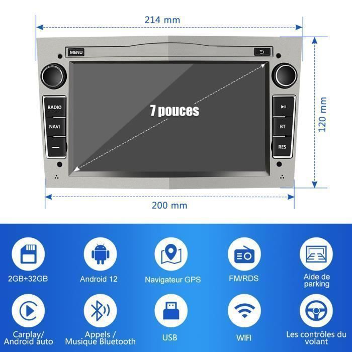 Autoradio Android 15 GOHHDL Per Opel – 7 Pollici, 8 Core, 6+128GB, GPS, CarPlay, Retrocompatibile Con Astra/Corsa/Vectra - 4