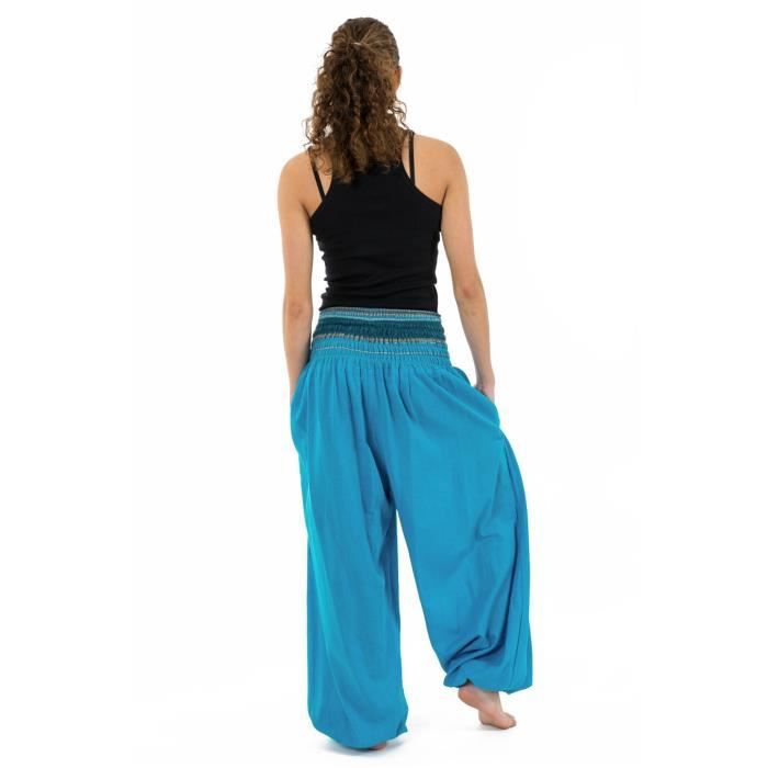 Pantalon yoga bleu, bleu turquoise