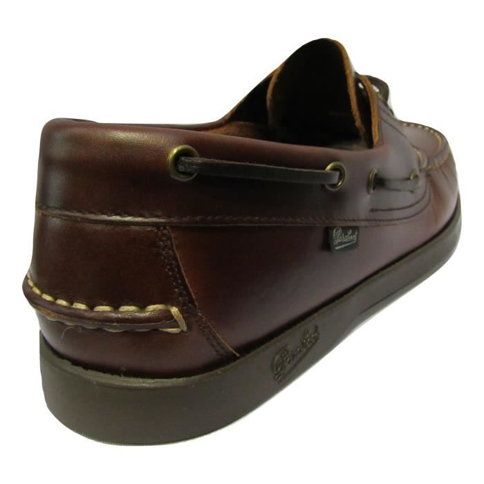 Chaussure bateau homme PARABOOT en cuir marron cousu main Marron