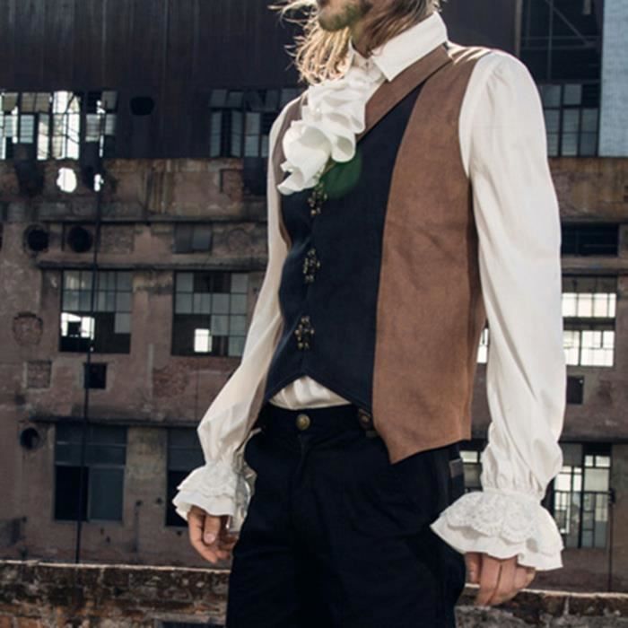 Chemise Homme Steampunk Gothique Vintage Volants Halloween Costume blanche Blanche Cdiscount Pret a Porter
