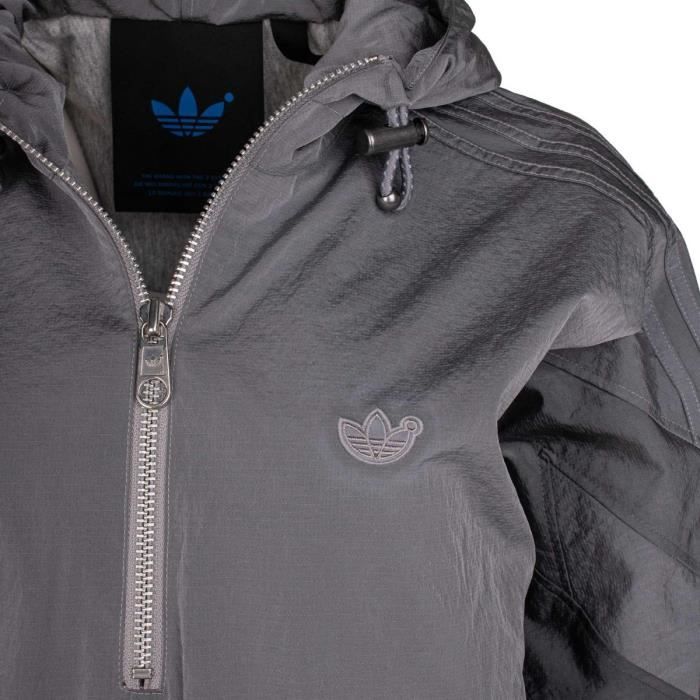 Coupe vent gris capuche pour femme ADIDAS Manches longues