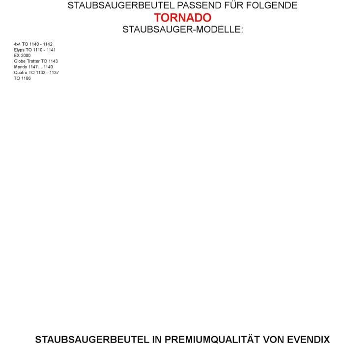 8 Sacs Aspirateur TopFilter Standard 67069 Electrolux Philips Tornado – Top  Filter Fackelmann France