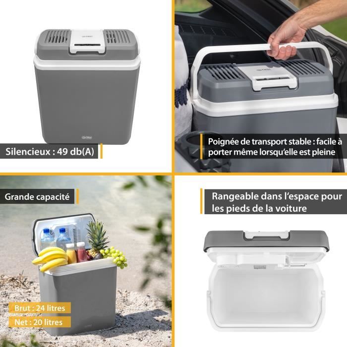 Glacière électrique Portable 45L - 12V/230V - Fonction Refroidissement Et Chauffage - Idéale Camping/voiture