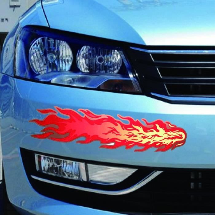 Stickers déco voiture : autocollant flamme personnalisée