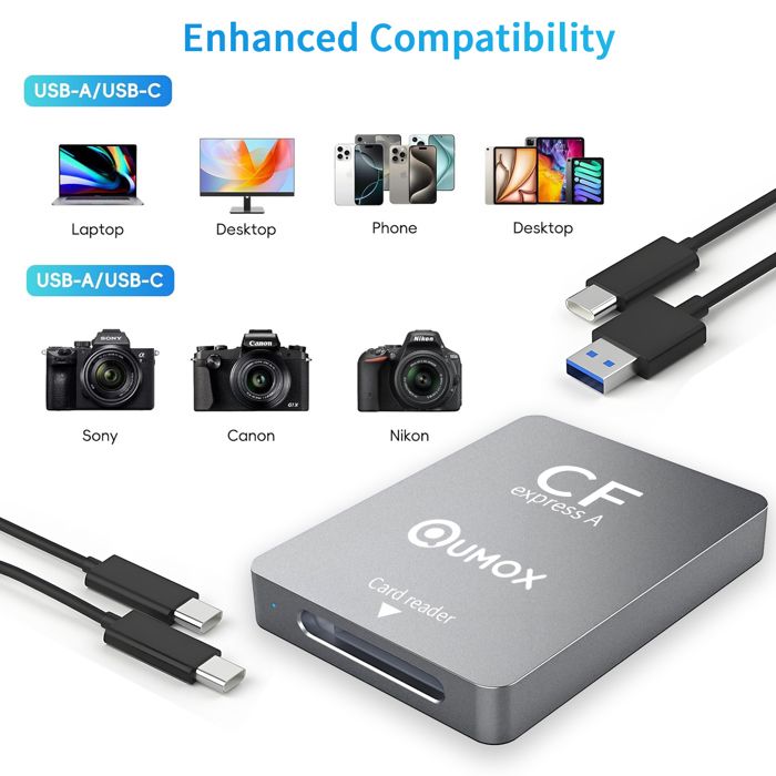 Lecteur De Cartes CFexpress Type A USB 3.1 Gen2 (10 Gbit/s) - Compatible IPhone, Windows, Mac, Android - 13