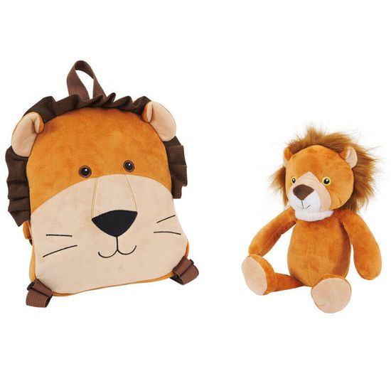 PERLETTI Sac à Dos Peluche Enfant 3-5 Ans - Mini Cartable Mignon Avec Doudou Amovible, Idéal Maternelle