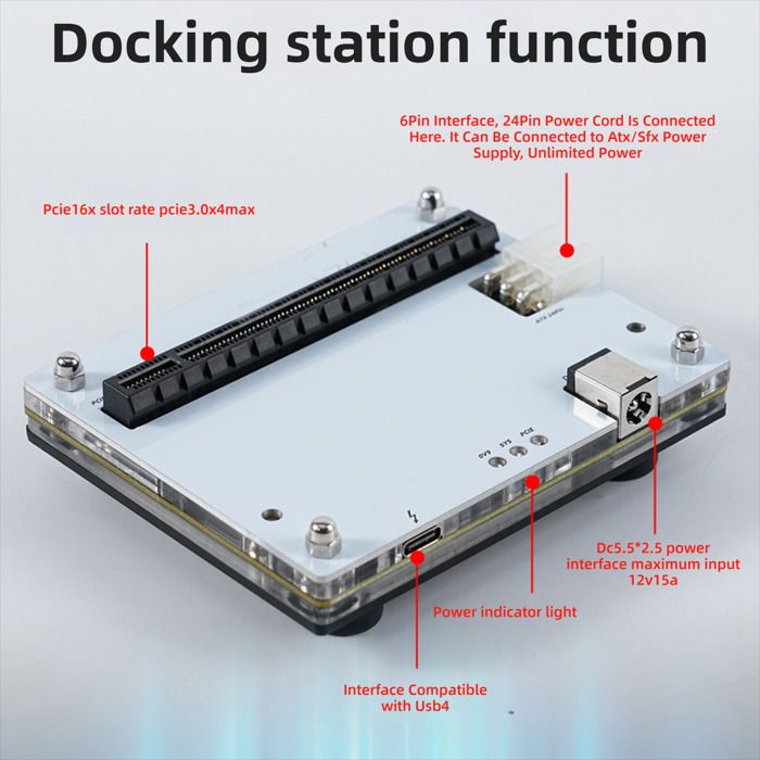 Station D'accueil Externe Pour Carte Graphique (eGPU) - USB4/Thunderbolt 3/4 - Neuf