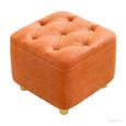 Repose-pieds pouf tabouret décoratif tabouret de loisirs repose-pieds carré pour chevet salon canapé appartement orange-0