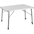 Deuba | Table de camping • 80x54cm • réglable en hauteur • Aluminium - Blanc | Table de jardin, terrasse-0