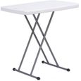 Table pliante rectangulaire - HOMEWELL - Blanc - Hauteur relevable - 75*50*74cm-0