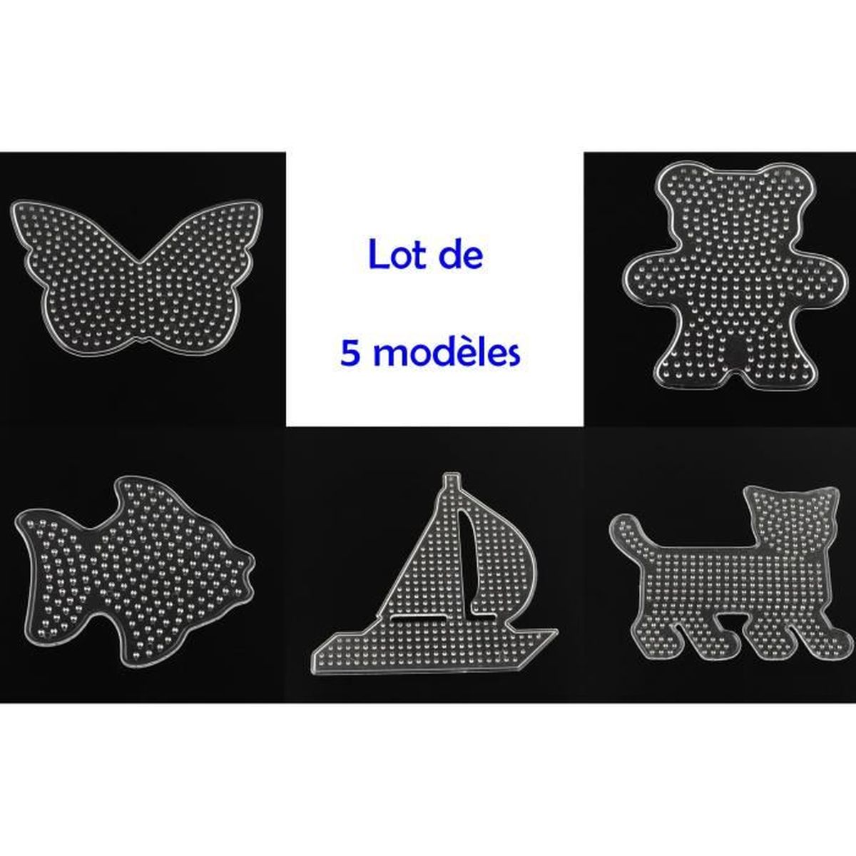 Lot De 5 Plaques Pour Perles A Repasser Standard 5 Mm Chat Papillon Bateau Voilier Ourson Poisson Cdiscount Jeux Jouets