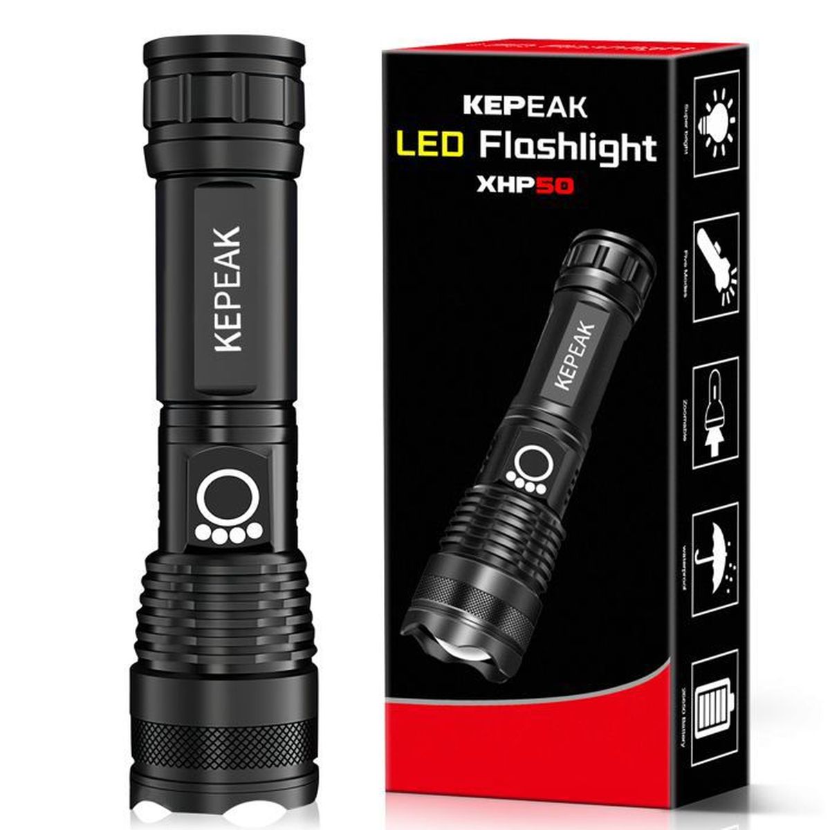 Generic Lampe de poche LED haute luminosité rechargeable pour le camping, à  prix pas cher