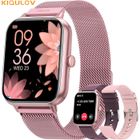 KIQULOV Montre Connectée Femme, Appel Bluetooth 5.3, 3 Bracelets, Fonction Féminine, Sommeil, SpO2, Étanche, Rose