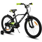 HILAND Vélo d'enfant - Roues 20" - 7-13 ans - Supports de vélo - Garde-boue - Vélos pour garçons et filles - Noir et vert