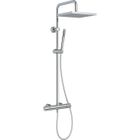 Colonne de douche thermostatique Jacob Delafon Brigitte - Pomme XXL 28cm - Douchette 2 jets - Chrome