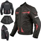 APRO Blouson Moto Textile Protections CE Impermeable Sport étanche Rouge 3X