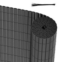 Canisse en PVC Lospitch - Gris - 120 x 500 cm - Clôture de jardin avec Serre-Câbles