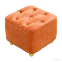 Repose-pieds pouf tabouret décoratif tabouret de loisirs repose-pieds carré pour chevet salon canapé appartement orange