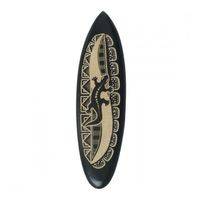 Planche de surf en bois Décoration murale motif Lézard/Gecko/Salamandre 50cm Noir