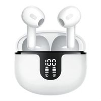 Ecouteurs Bluetooth 5.3 Sans Fil, BIENCOME HiFi Stéréo avec ENC Réduction de Bruit Mic 40 Heures Écran LED Contrôle Tactile, Blanc