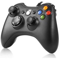 Manette filaire Xbox 360, GamePad Controller, Manette du Contrôleur de Jeu Filaire avec Double Vibration Pour PC Xbox 360 Windows