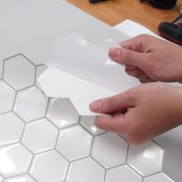 Faience adhésive Hexagone Blanc - 16 carreaux - 4 x 26x26 cm