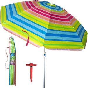 PARASOL Parasol de plage 200 cm, aluminium, UPF+50 bloque 99 % de rayons UV, 8 tiges en fibre de verre, très léger 1,5 kg, fenêtre.[Z490]