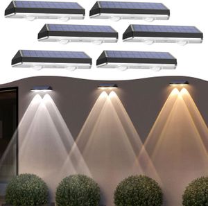 LAMPE DE JARDIN  Lampe Solaire Exterieur 6 pièces LED éclairage extérieur solaire étanches 1200mAH 3200K blanc chaud solaire d'extérieur.[Z77]