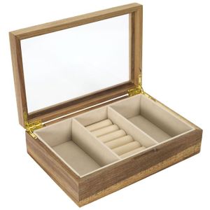 Boîte à Bijoux, Coffret à Bijoux, Verrouillable, 2 Niveaux, Avec Miroir Pour Bagues Boucles Oreilles Colliers Et Bracelets Noir 89461843