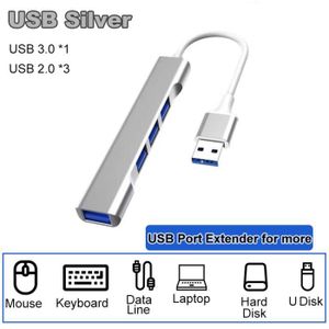 HUB USB Argent - Hub Usb Type C 3.0 Splitter Adaptateu