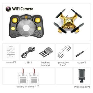 DRONE WIFI CAM 2B - Mini Drone Radiocommandé Avec Caméra Hd, Wifi, Fpv, Hélicoptère De Poche, Ufo, Jouet D'assembla