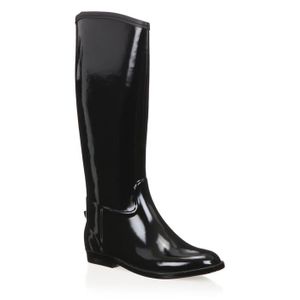 Femme Punk Fermeture éclair Bottes cavalières hautes talons plats Militaire Bottes De Moto Sz