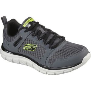 BASKET Baskets Homme - SKECHERS - Track Knockhill - Tissu Gris - Semelle Air Coled Memory Foam