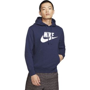 SWEAT-SHIRT DE SPORT Sweat à capuche Nike SPORTSWEAR CLUB FLEECE - Homme - Blanc/Bleu marine - Manches longues