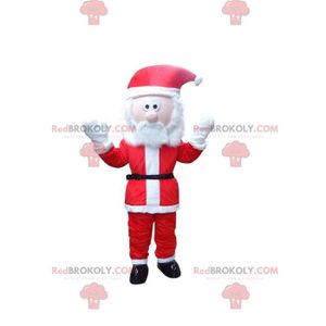 DÉGUISEMENT - PANOPLIE Mascotte de Père-Noël barbu avec une tenue rouge e