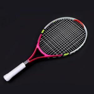 RAQUETTE DE TENNIS ZERONE Raquette de tennis simple durable en corde pour l'entraînement et la pratique des enfants (Rose Rouge) YH004