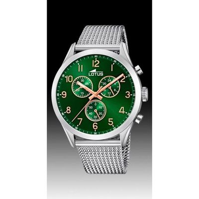 Montre Homme Lotus - 18637/2 - Chrono AM.PM - Boite Acier - Etanche 50m -  Diametre 43mm - Bracelet Milanais Acier - Garantie 2 An , - Achat/vente  montre Homme Adulte Vert Acier - Cdiscount