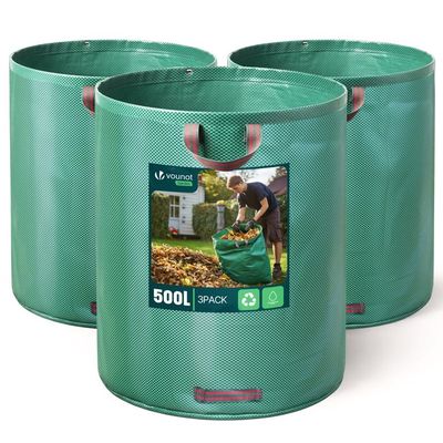 4X Sac à feuilles de jardin Sac à déchets de jardin XXL Sac à gazon
