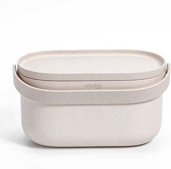 Hanseküche Poubelle à Compost 5L - Acier Inoxydable Avec Filtres Charbon Actif